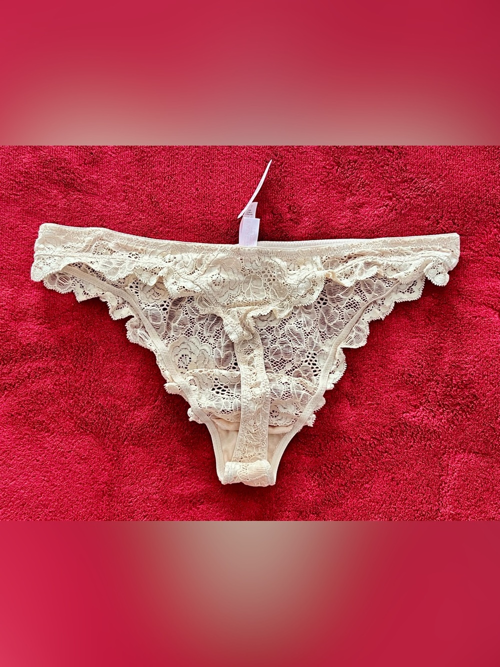 Victoria’s Secret Cream Lace Bikini Panty Large NWT Floral - Picture 4 of 4